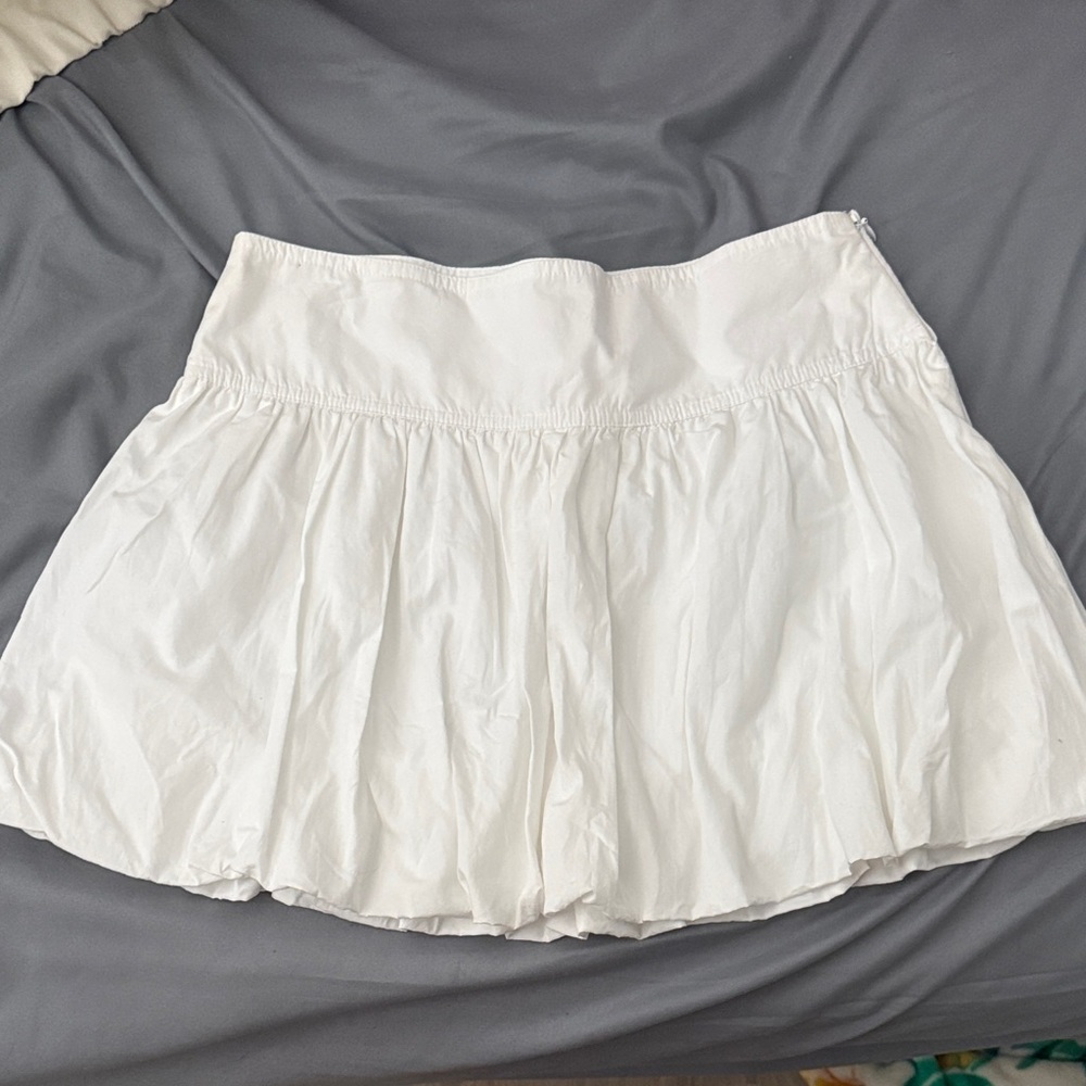 Sunday best popplin white bubble mini Skirt
